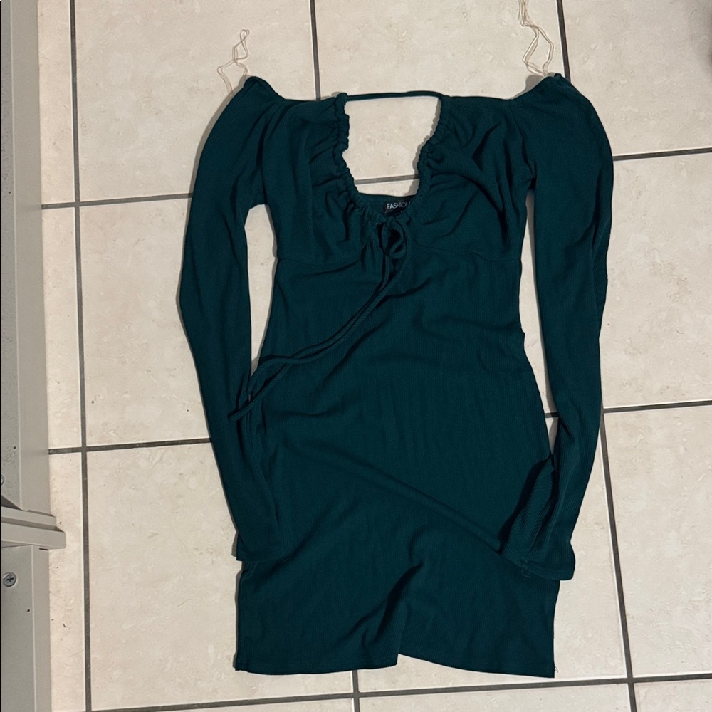 Fashion Nova Deep Teal Mini Dress